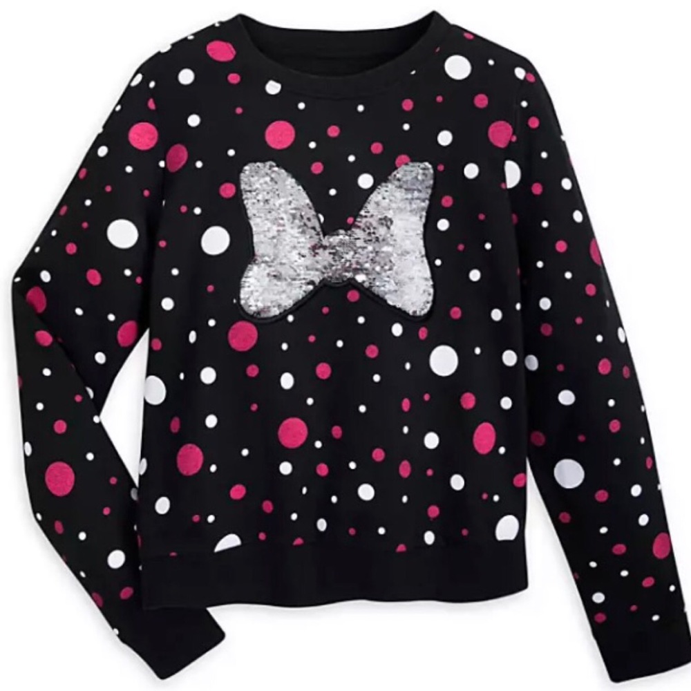 Disney’s Minnie Polka Dot 2-Way Sequin Sweatshirt - Picture 2 of 10